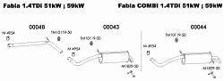 Škoda Fabia 1.4 TDI combi/sedan tlumič